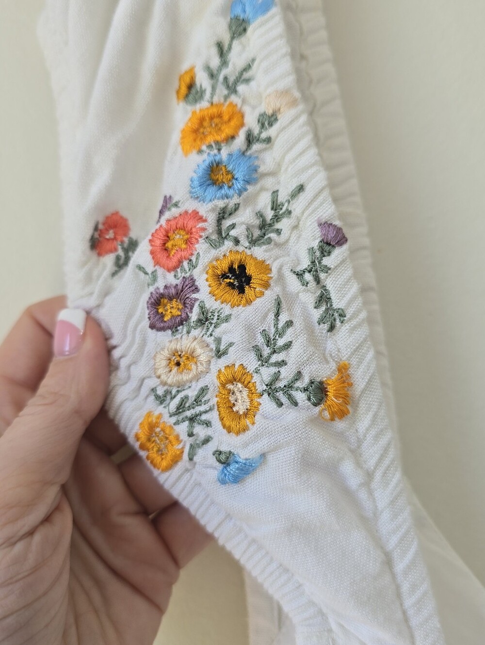 Free People White Wildflower Embroidered Mini Dress Size XS - Picture 6 of 8
